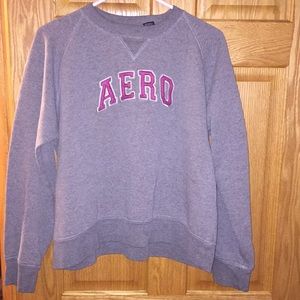 Grey and purple Aero crew neck